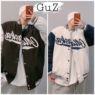 Áo khoác bomber nữ thay dài phối logo ALASKA form rộng chất nỉ tricos dày mặc thu đông GuZ