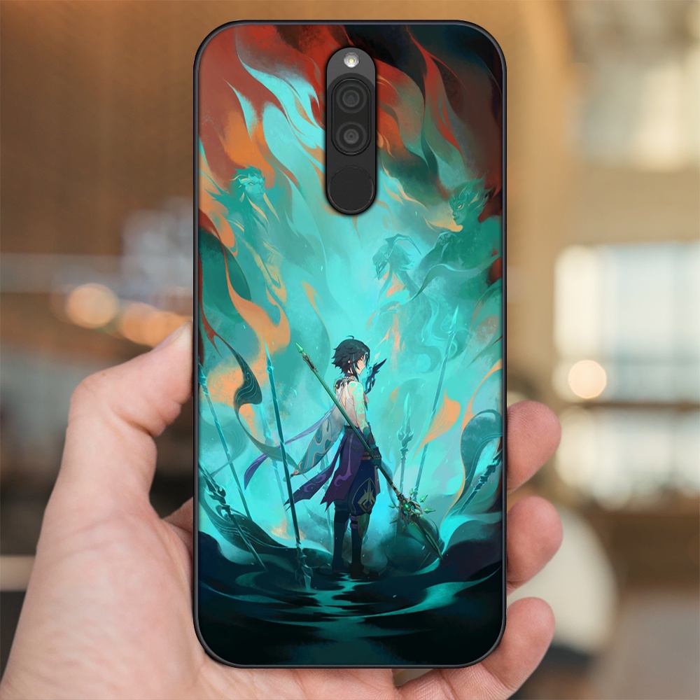 Ốp lưng Xiaomi Redmi 8 viền đen in hình Xiao Genshin Impact