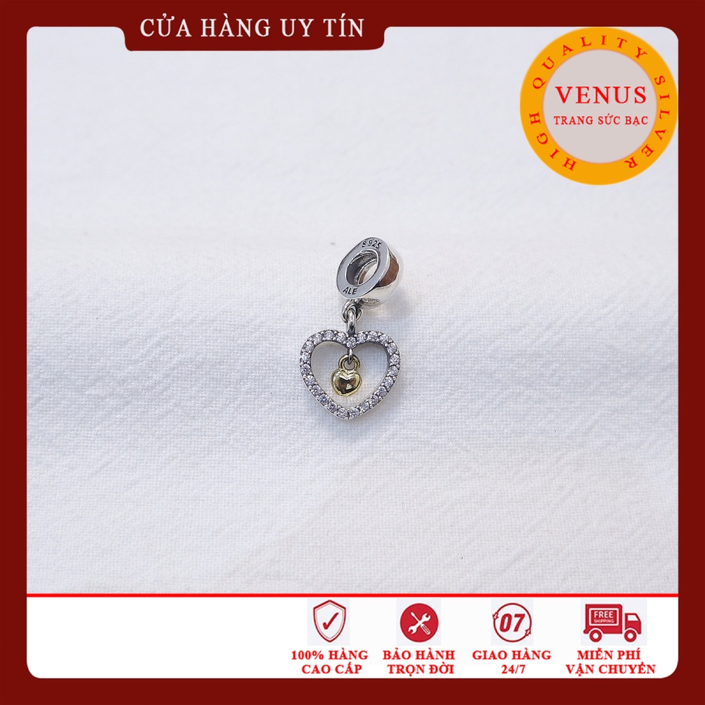 [Charm bạc 925 cao cấp] Charm treo tim nhỏ- Mã sản phẩm VENUST15