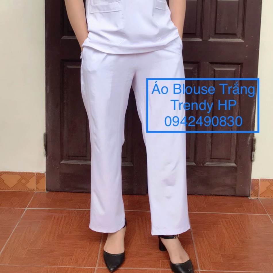 Quần blouse trắng nam nữ (quần có túi) hàng đẹp