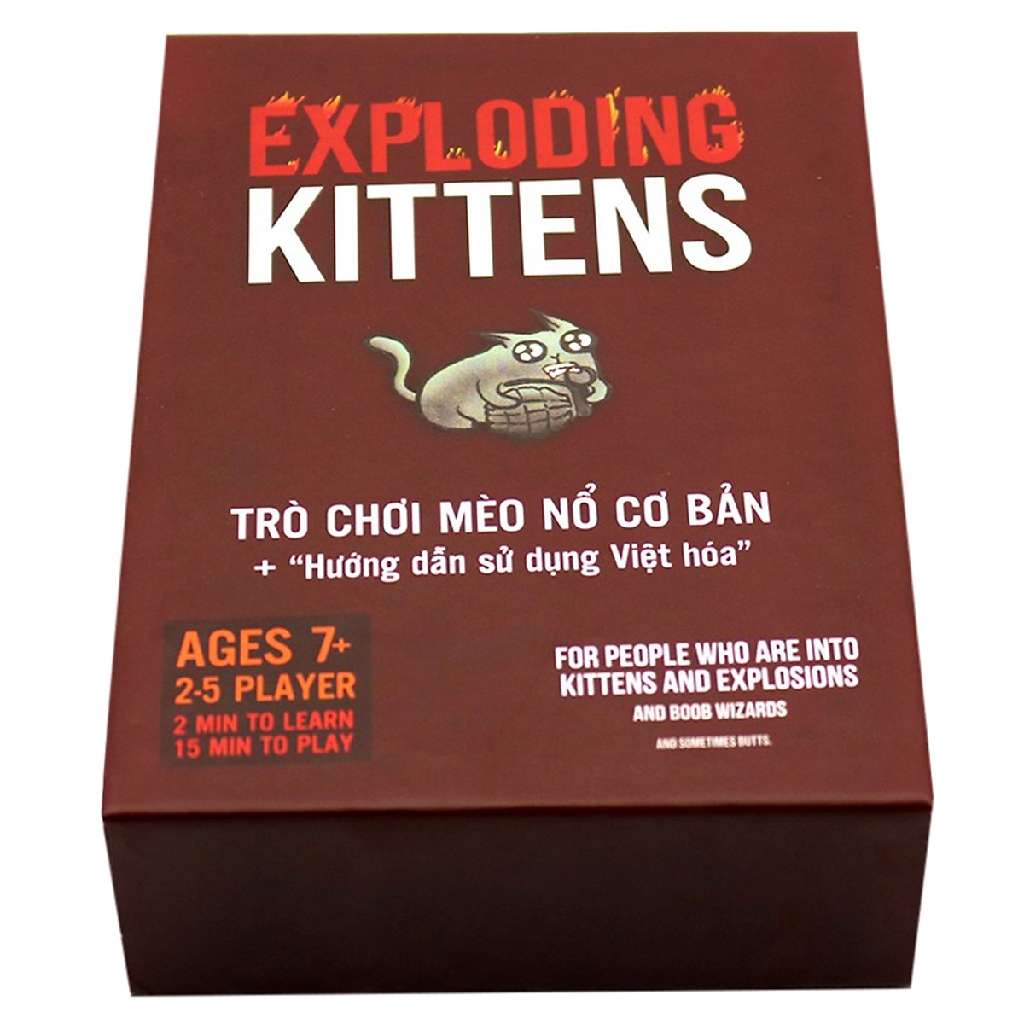 [Tặng Uno] - Bài mèo Exploding Kittens - Mèo Nổ Đỏ Cơ Bản