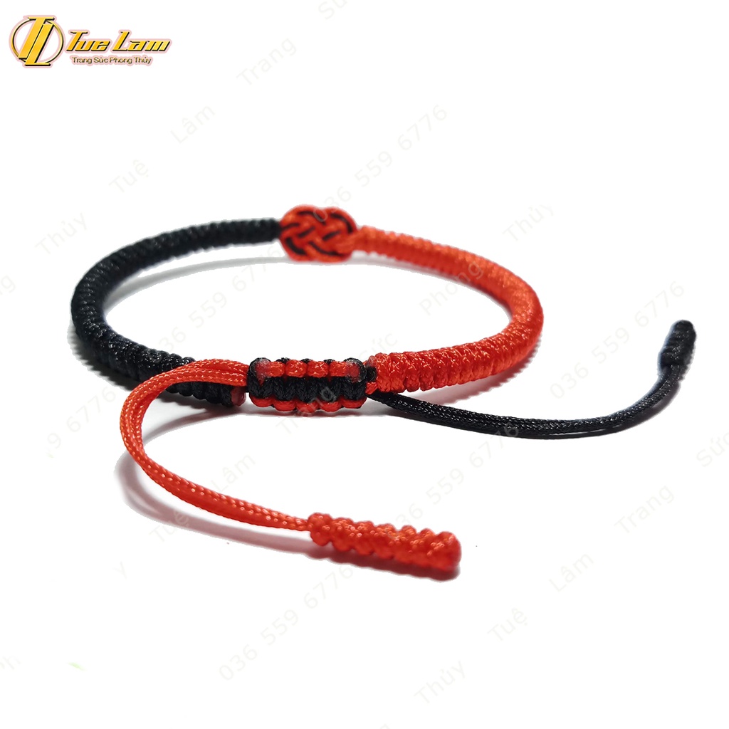 Vòng Chỉ Tây Tạng Handmade Kiểu Vô Cực Màu Đỏ Đen Tình Duyên May Mắn - Tuệ Lâm