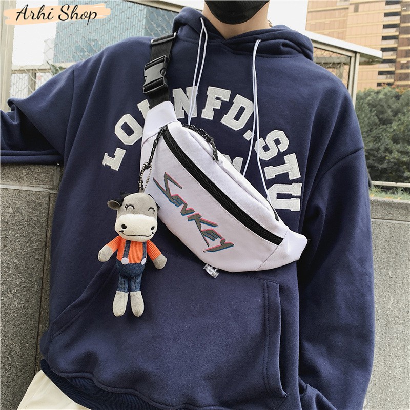 Túi Đeo Chéo Nam Nữ Unisex Túi Bao Tử SEVKEY Vải Canvas Hàn Quốc Chống Nước Tuyệt Đối