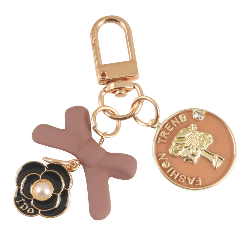 Móc Chìa Khóa Xe Hơi Hình Nơ Đính Ngọc Trai Dễ Thương