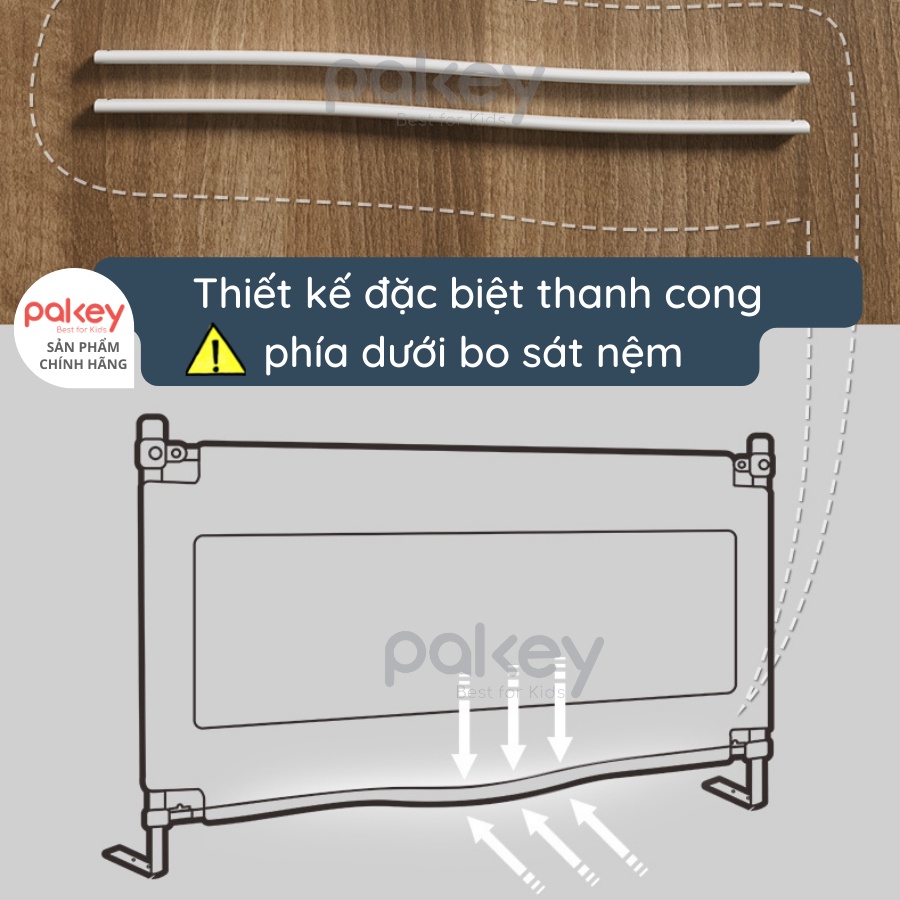 Thanh chắn giường Pakey Pro A2 cho bé, nâng hạ 1 bên cao 103cm HÀNG CHẮC CHẮN NEW 2022