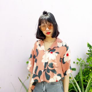 Áo sơmi hoa Cúc Vintage Quảng Châu