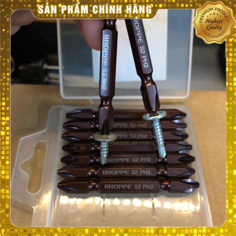 Mũi bắn vít bake 4 cạnh, mũi siết vít 2 đầu bake có nam châm BROPPE