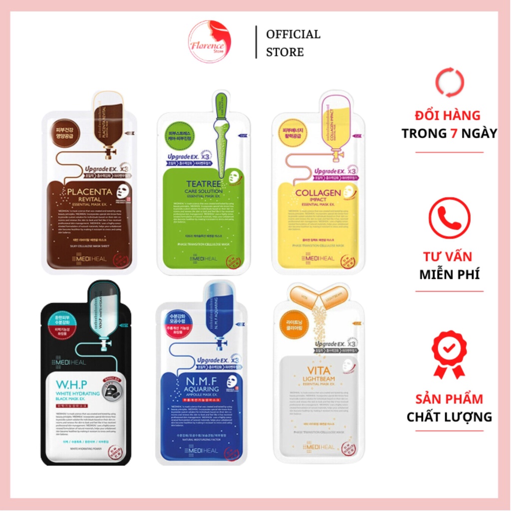 Mặt nạ Dưỡng ẩm , Trắng da , Chống Lão hóa MEDIHEAL Essential Miếng Lẻ