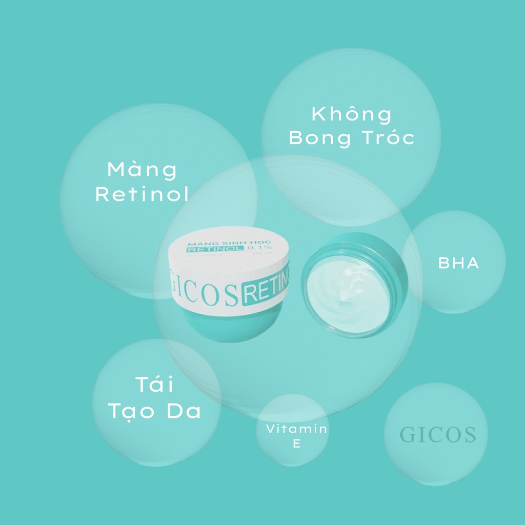 Màng sinh học Retinol 0.1% Gicos 250g Mit Beauty dưỡng da mịn màng căng bóng