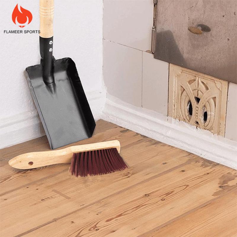 Set xẻng xúc than lò sưởi + bàn chải + găng tay dùng chữa cháy hốt bụi