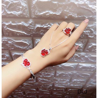 Bộ hồ ly (lắc tay + dây chuyền + nhẫn) [ giá tốt ]
