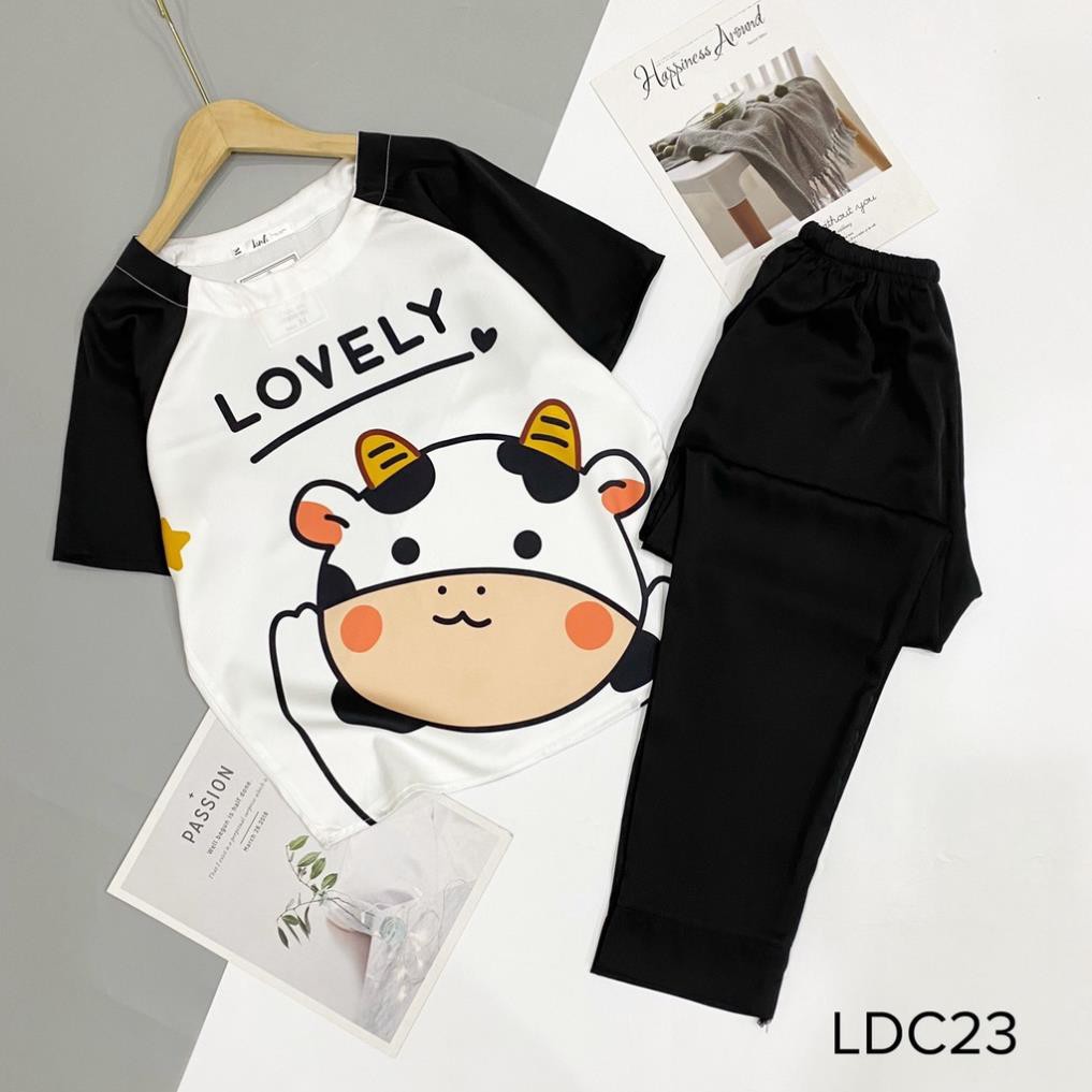 Đồ Ngủ Pijama Lụa Satin Tay Ngắn Siêu Xinh, Cộc Dài Mềm Mịn, Độc Lạ Khó Tìm, Sang Chảnh Hàn Quốc Đẹp