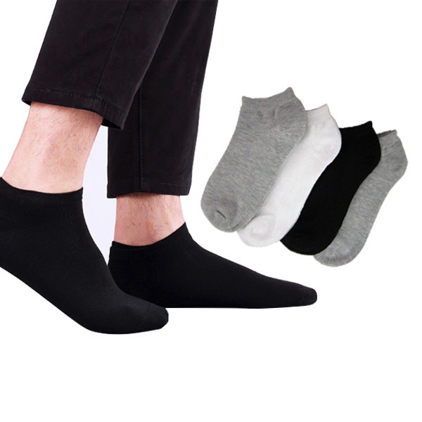 Tất Cotton Thể Thao Cổ Ngắn Màu Trơn Thoáng Khí Unisex
