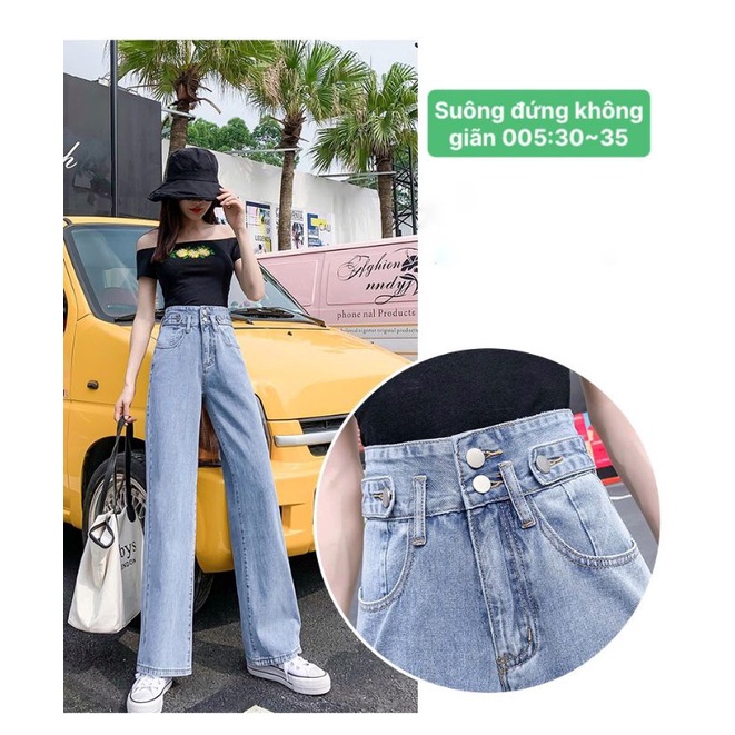 Quần ống Suông Bigsize Nữ - Quần Ống Rộng Lưng Siêu Cao