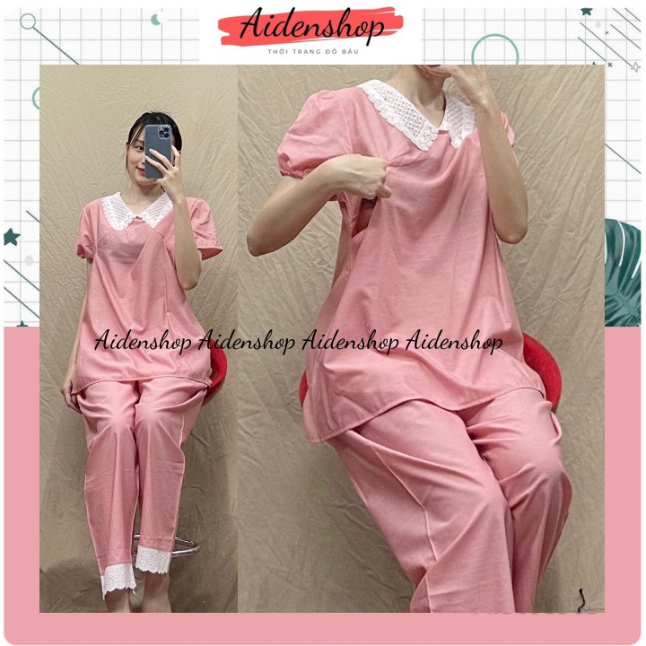 Đồ bộ bầu đẹp và sau sinh áo cộc quần dài chất đẹp mùa hè