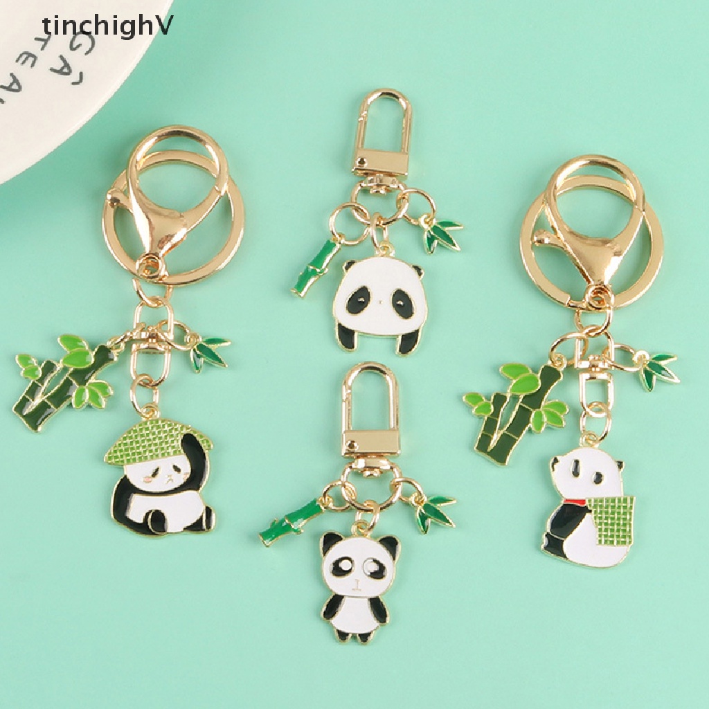 [TinchighV] Móc Khóa Gấu Trúc Hoạt Hình Màu Xanh Lá Cây Có Móc Khóa Quà Tặng Trang Sức [Mới]