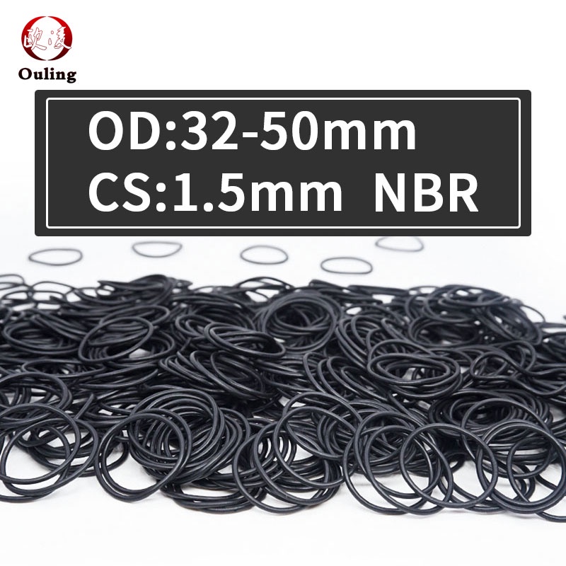 20 CÁI / Lô Vòng đệm cao su Nitrile NBR Vòng đệm chữ O CS 1,5mm OD32/33/34/35/36/38/40/42/45/48/50 * 1,5mm Vòng đệm vòng đệm O Vòng đệm chịu dầu Mang- chống và chống thấm nước