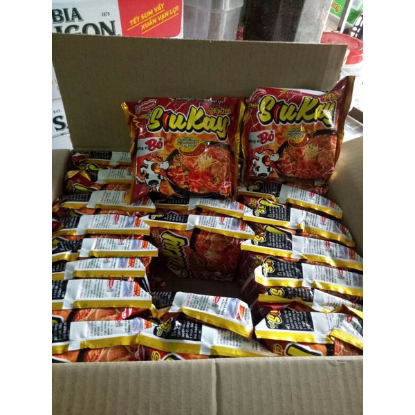 Hải sản) 1 thùng 24 gói mì siukay 7 cấp độ