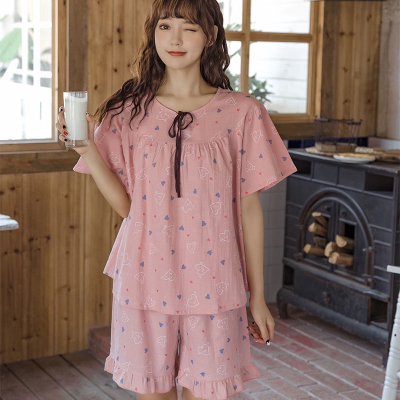 Bộ Đồ Ngủ Tay Ngắn Đáng Yêu Cho Nữ