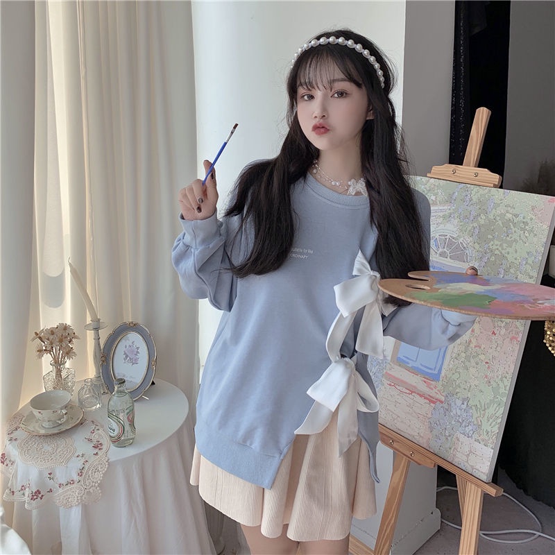 Áo Sweater Thắt Nơ Phong Cách Thời Trang Mùa Thu Cho Nữ Có Size Lớn