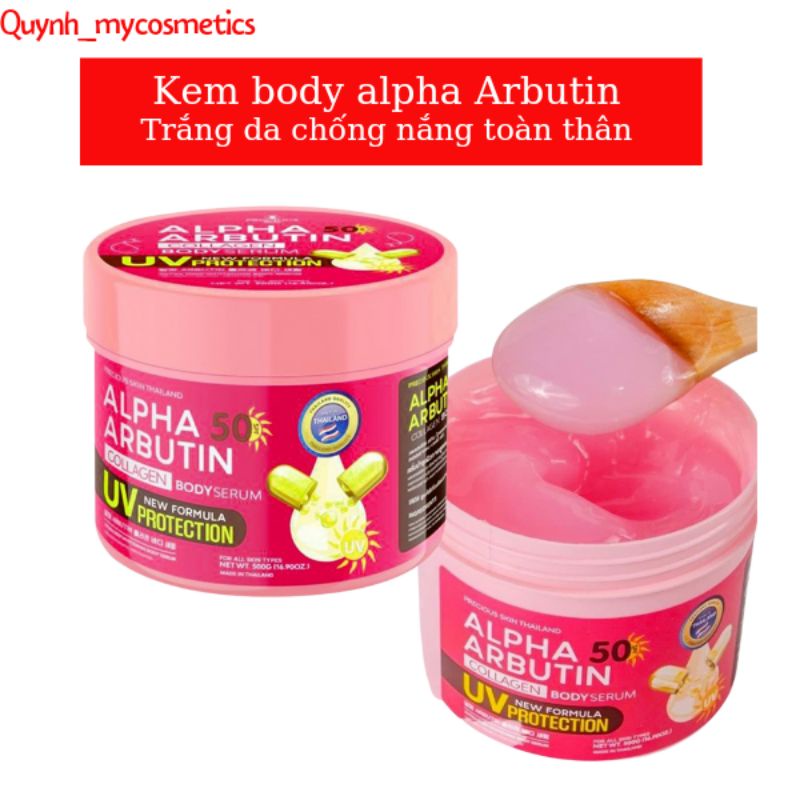 Kem kích trắng chống nắng toàn thân Alpha Arbutin Collagen SPF50 - Thái lan