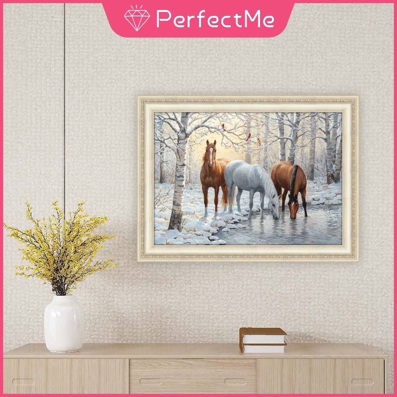 Bộ Tranh Đính Đá 5D Tự Làm 40x30cm Hình Chú Ngựa Bay Xinh Xắn Kèm Phụ Kiện