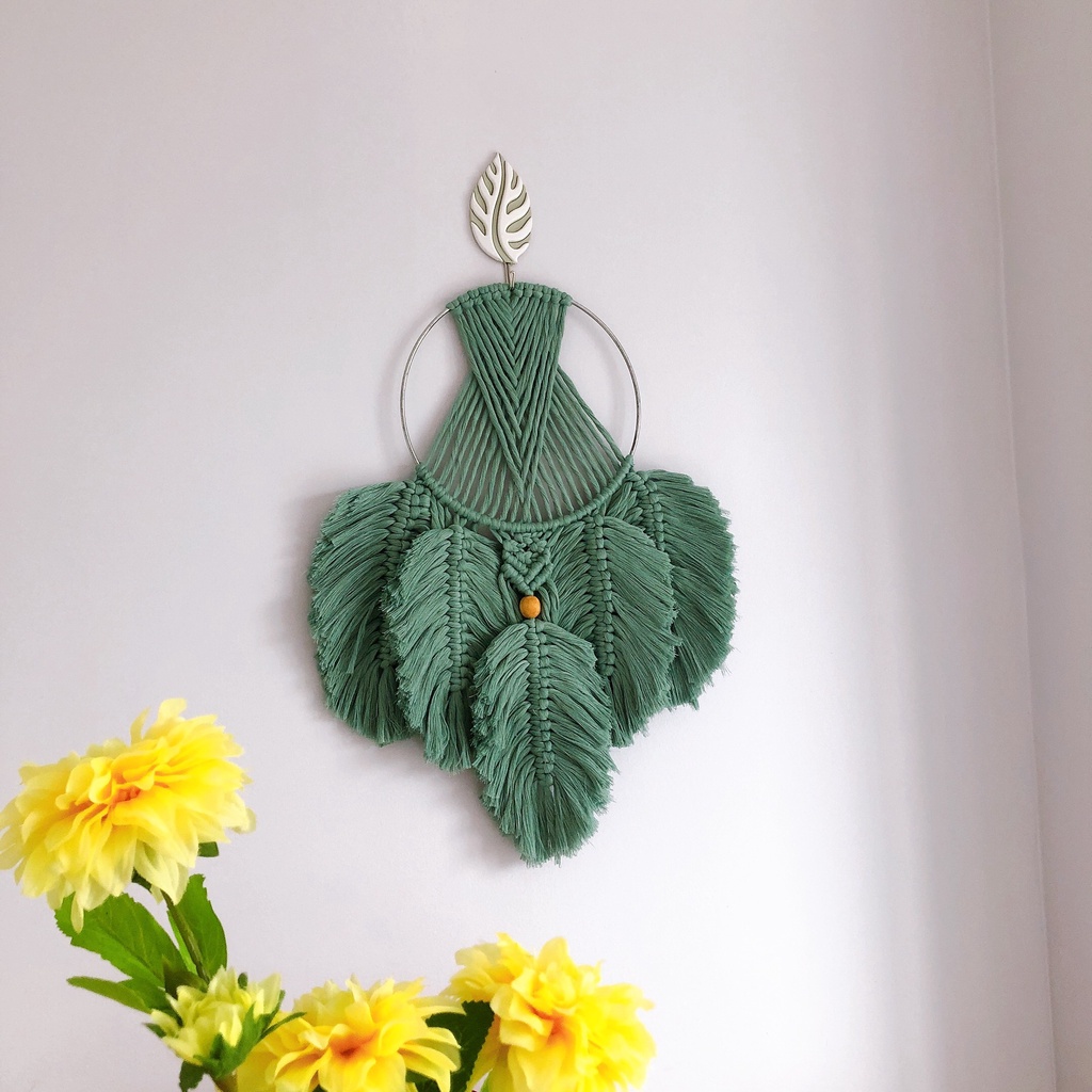 Vòng bắt giấc mơ treo tường decor phòng trang trí cải tạo dreramcatcher tết macrame