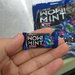 KẸO GUM LOTTE WOW MINT HƯƠNG PEPPERMINT GÓI 145G (50c x 2,9g)