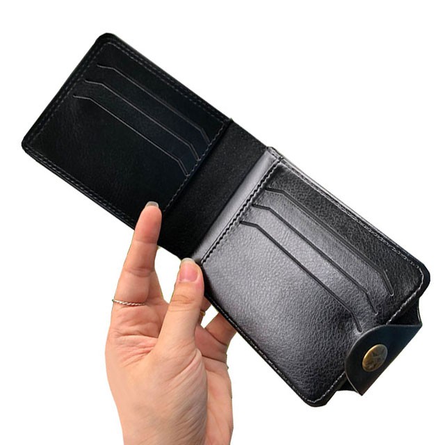Ví da nam, bóp nam thời trang dáng ngang có Nút bấm Sang Trọng - Lịch lãm đẳng cấp quý ông.