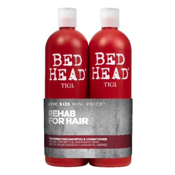 Cặp Dầu Gội Xả Phục Hồi Tóc Hư Tổn Tigi Bed Head Reha Twin - Màu Đỏ Level 3