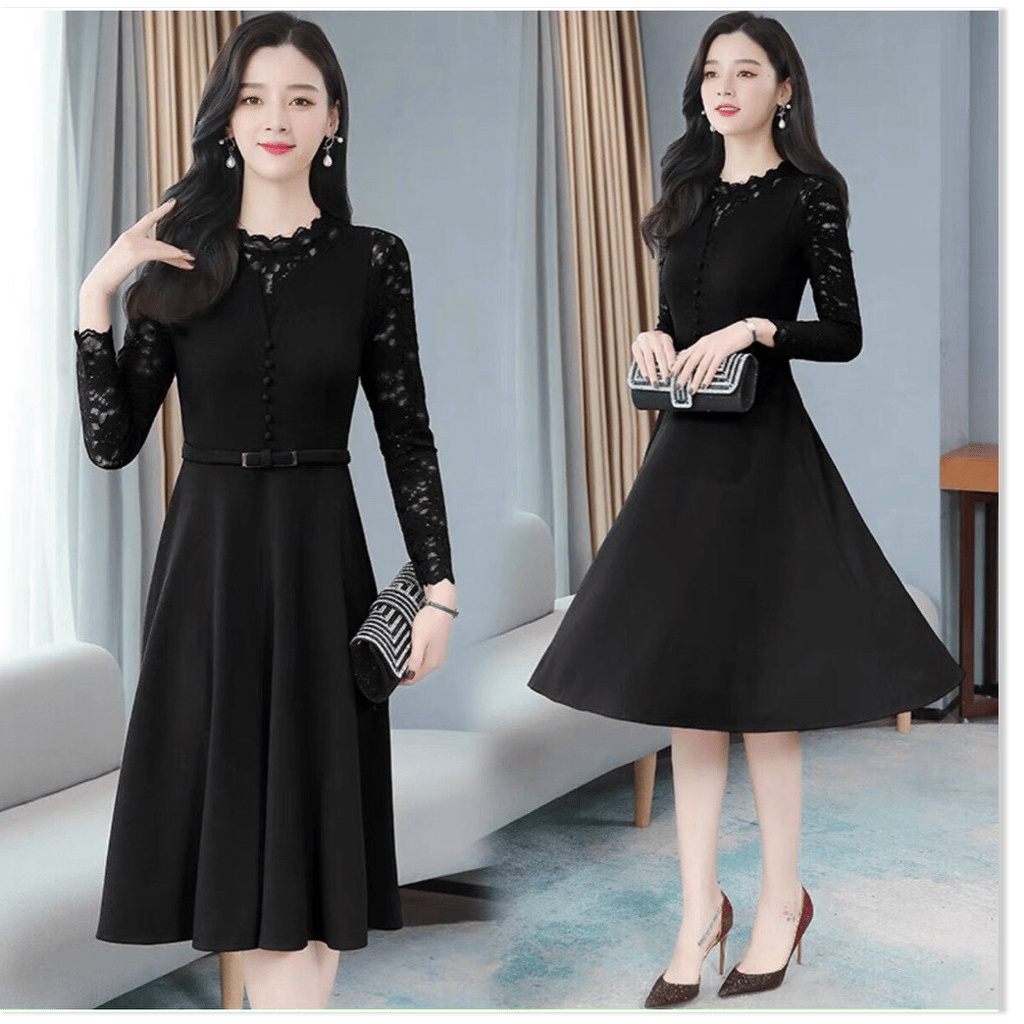 Đầm poly 2 da phối voan nữ siêu xinh cho các chị em KME FASHION