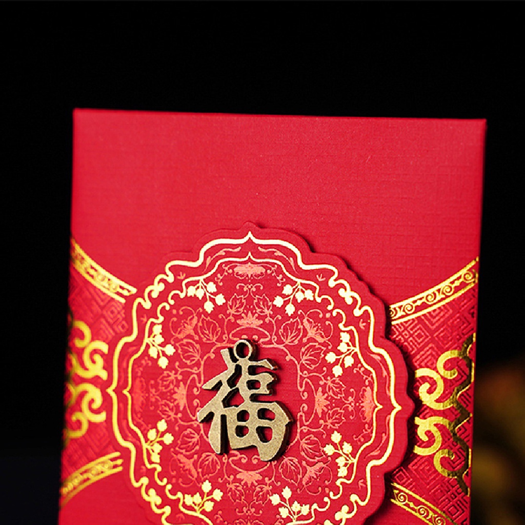 Set 2 bao lì xì đỏ may mắn thêu họa tiết phong cách Trung Hoa mới