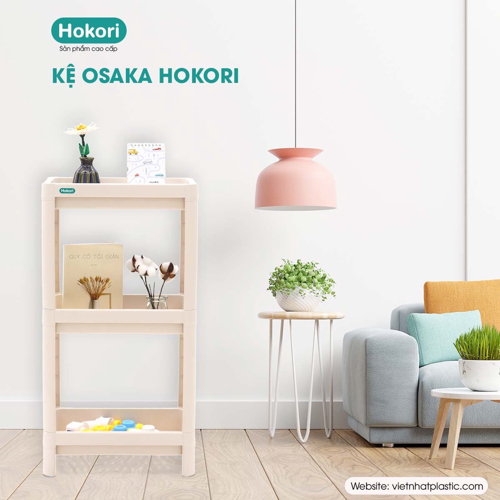 Kệ Osaka Hokori 5529 Việt Nhật | Kệ nhựa đa tầng nhỏ gọn, tiện lợi, kệ đựng đồ đa năng