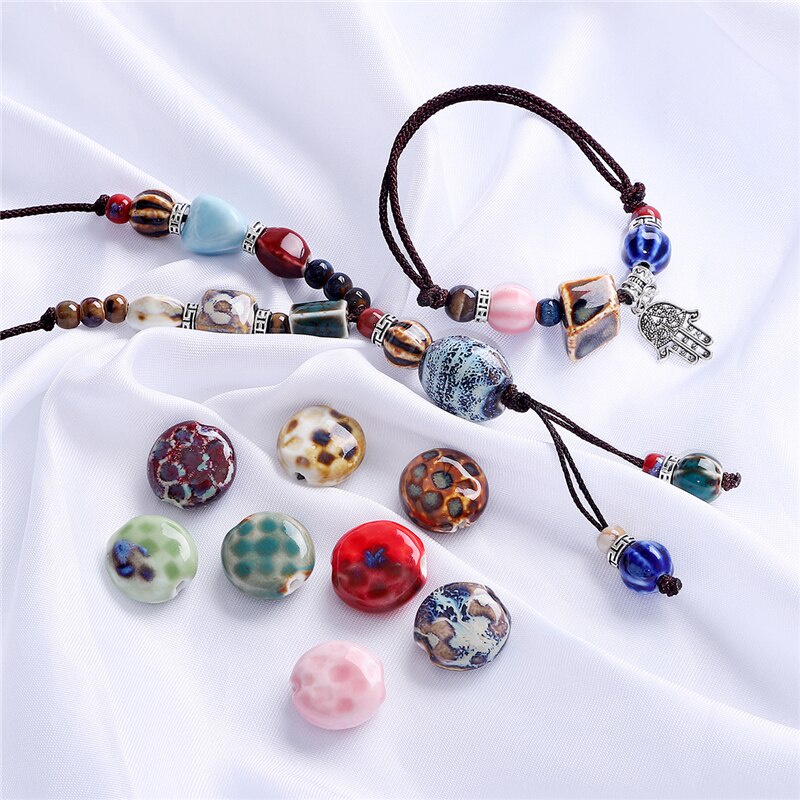 Hạt sứ 19mm hình tròn dùng làm trang sức thủ công