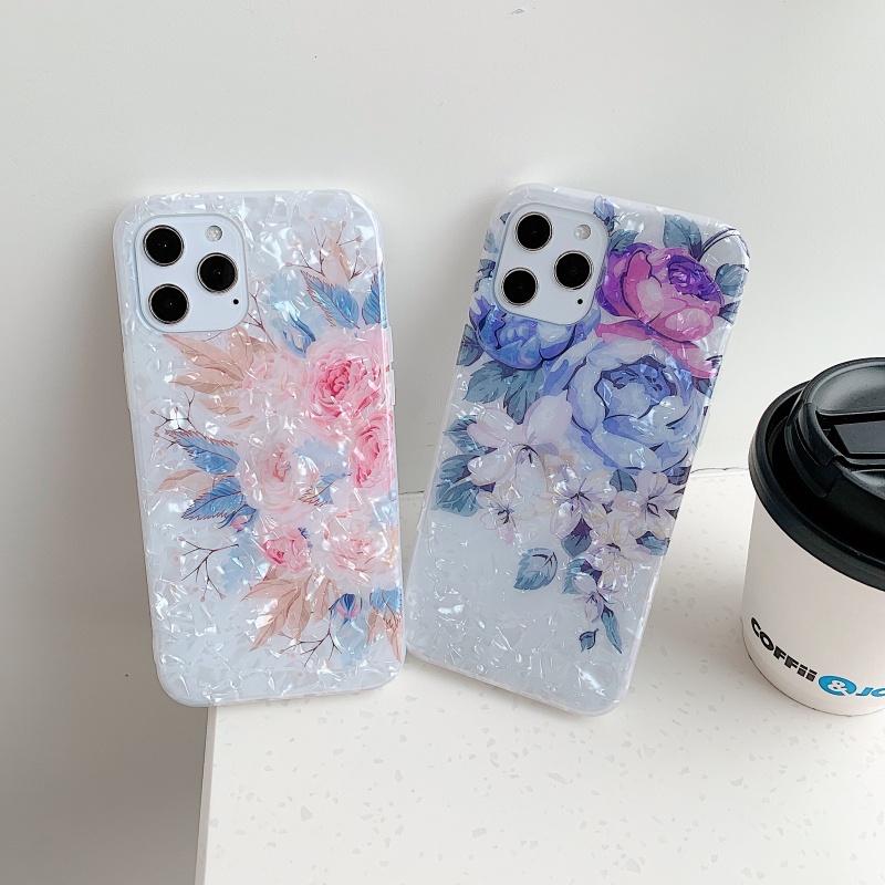 Ốp Điện Thoại Mềm Chống Sốc Họa Tiết Hoa Vintage Cho iPhone 14 13 12 11 Pro Max XS XR X 8 7 Plus + SE 2020