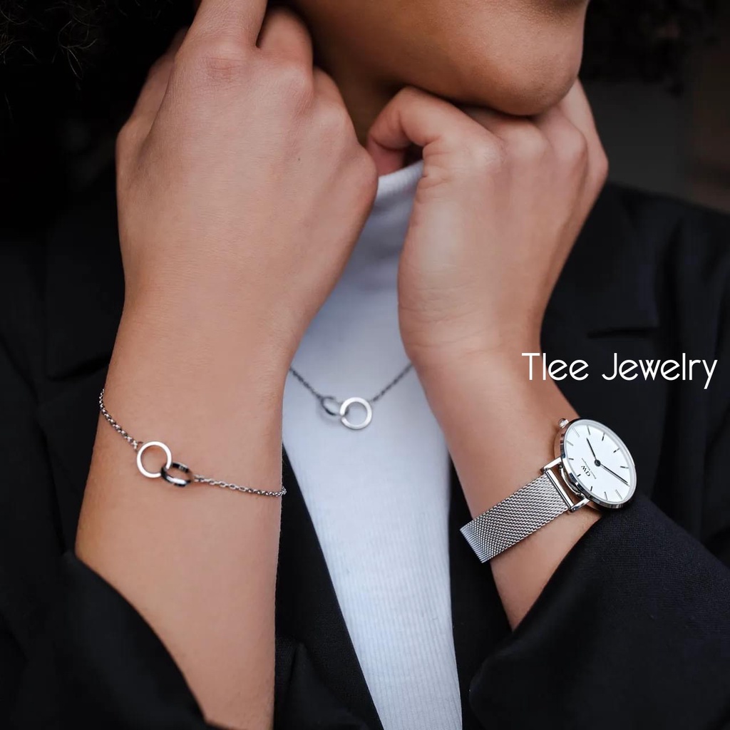 Dây chuyền bạc nữ TLEE mẫu hình khối tròn lồng ghép cá tính TleeJewelry D0205