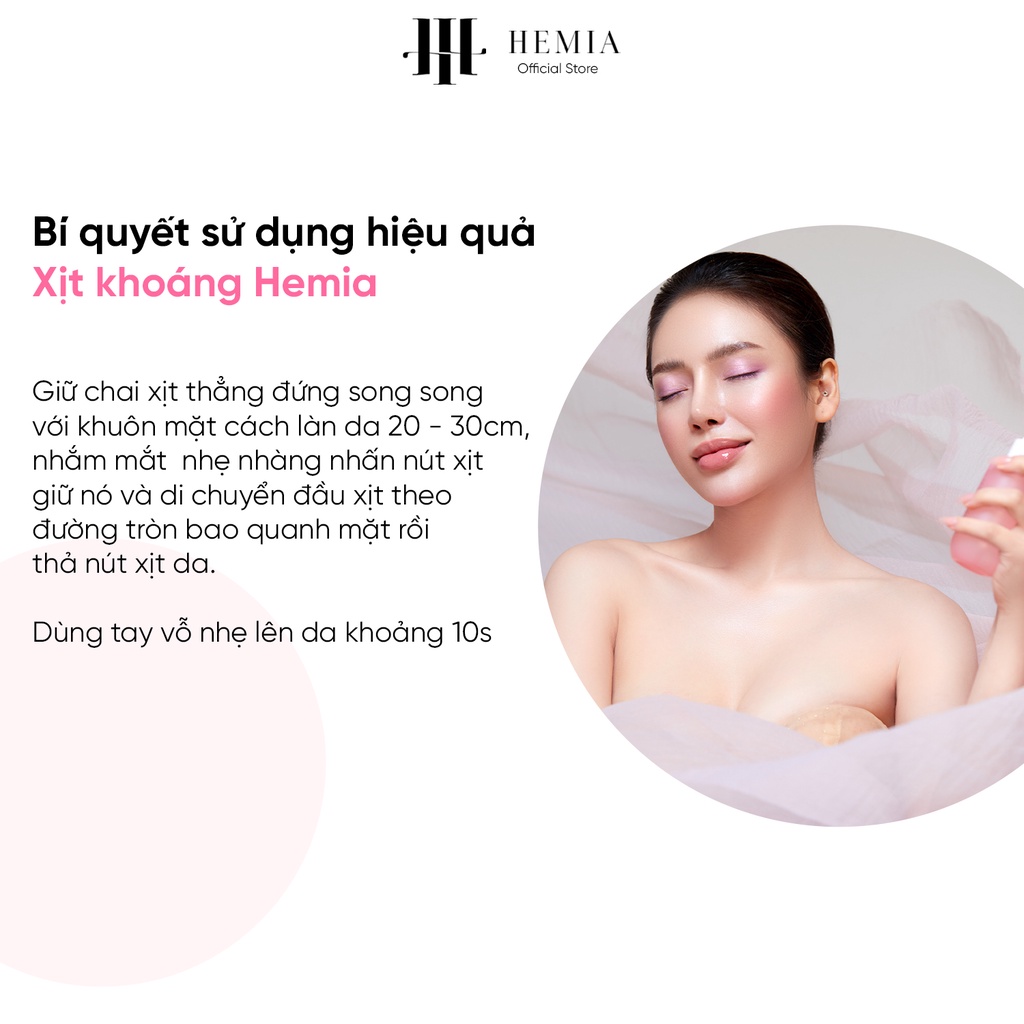 Xịt khoáng Hemia tinh chất cá tầm cấp ẩm dưỡng ẩm cho da khô da dầu mụn