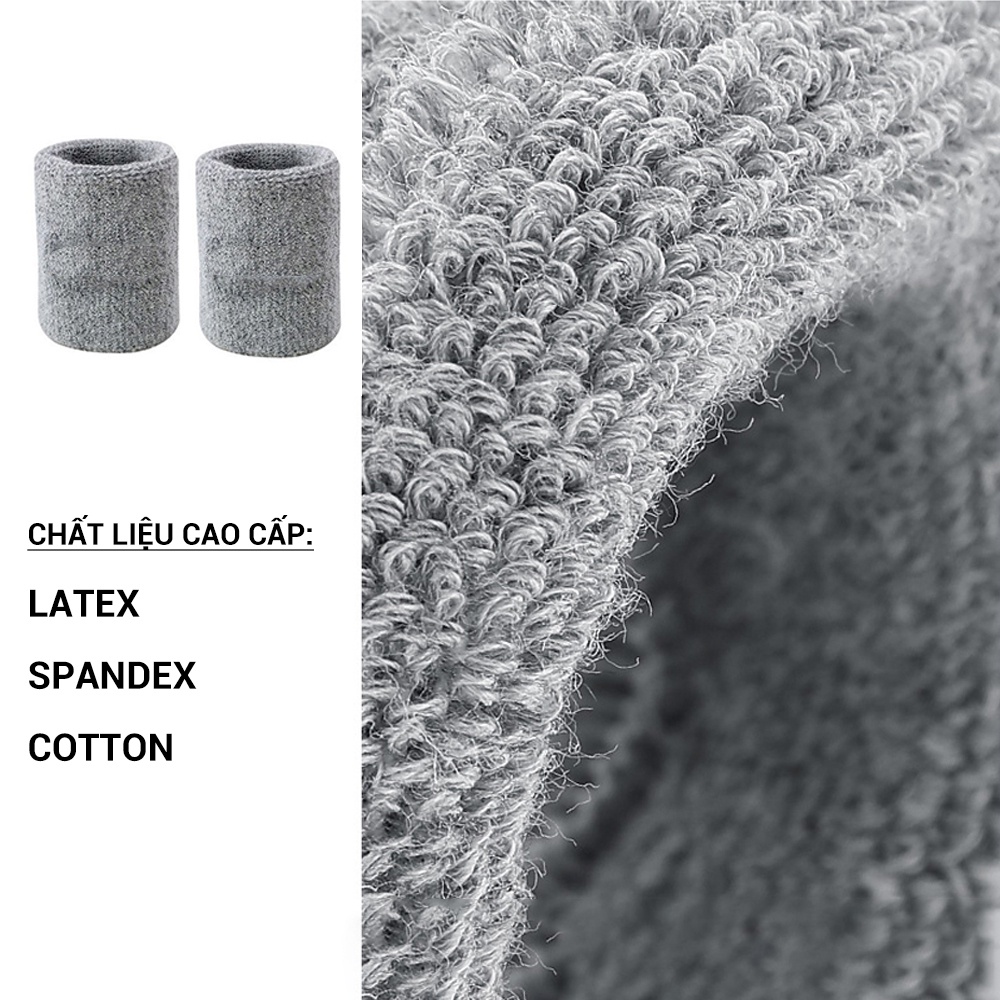 Băng Cổ Tay Thấm Mồ Hôi Thể Thao Chất Liệu Cotton Co Giãn