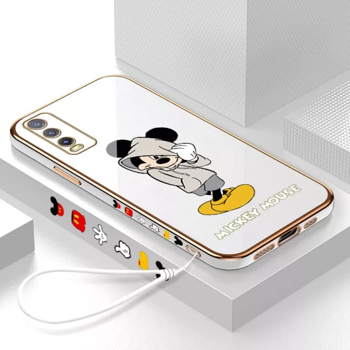Ốp Điện Thoại Cao Su Mềm Hình Chuột Mickey Mạ Chrome Cho Vivo Y20 Y20S Y20i Y20S G Y12A Y12S Y73S