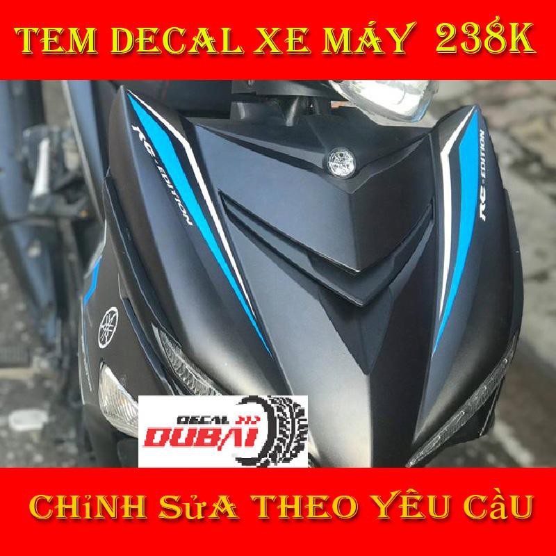 Tem Trùm Dán Xe Exciter 150 Đen Nhám Viền Xanh