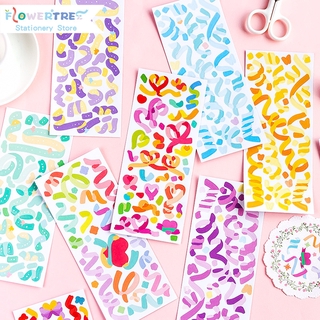 Flowertree Sticker Set 3 Trang Trí Hình Hoa Baby Màu Cầu Vồng Dễ Thương