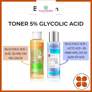 Nước hoa hồng Toner Eveline 5% glycolic acid 110ml