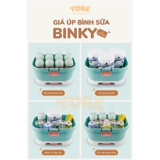 Giá úp bình sữa có nắp đậy Binky