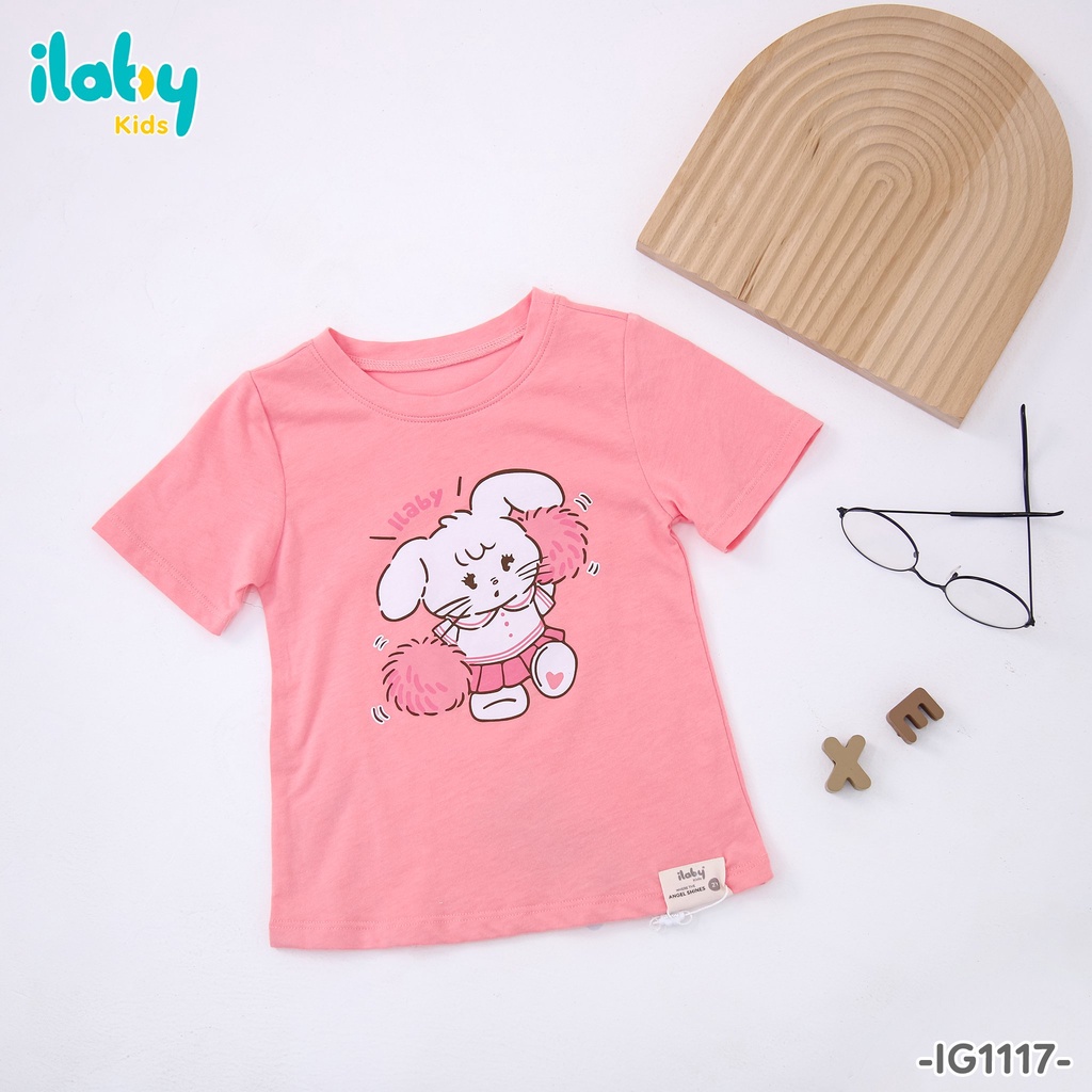 Áo phông bé trai gái ILABY basic in hình chất liệu cotton thoáng mát