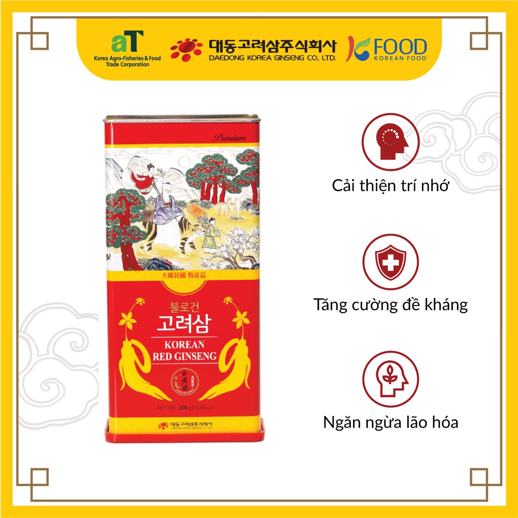 Hồng Sâm Củ Khô 300gram (31-50 củ) Hàn Quốc 6 Năm Tuổi Dòng Premium