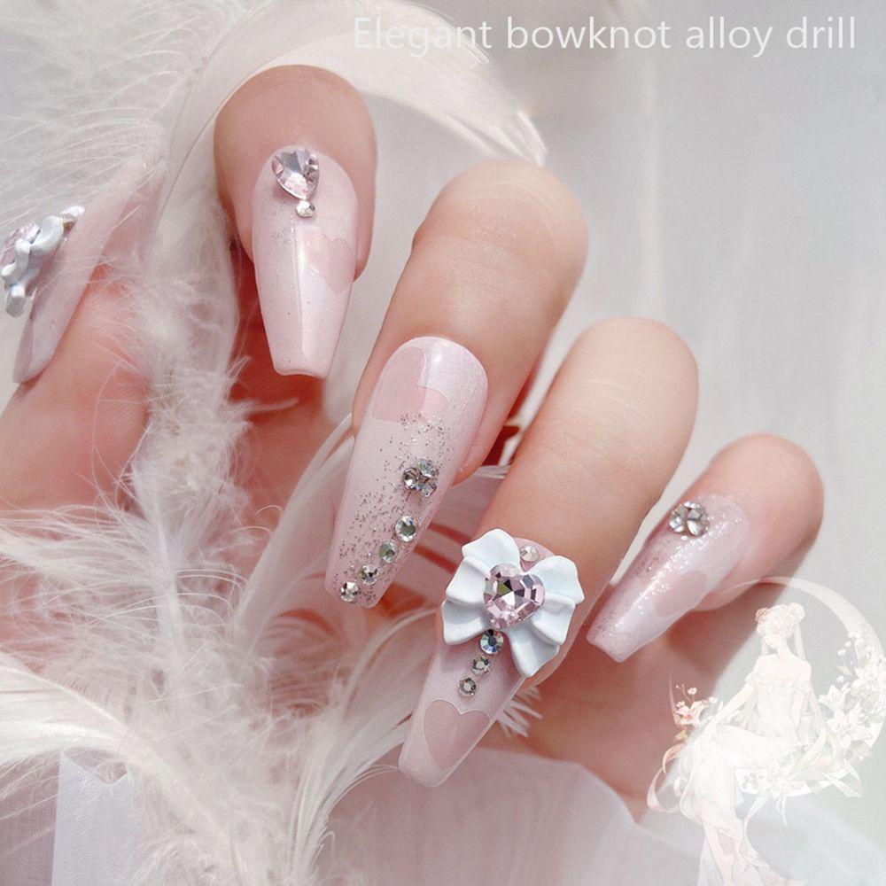 Set 2 Phụ Kiện Trang Trí Móng Tay Hình Nơ Xinh Xắn