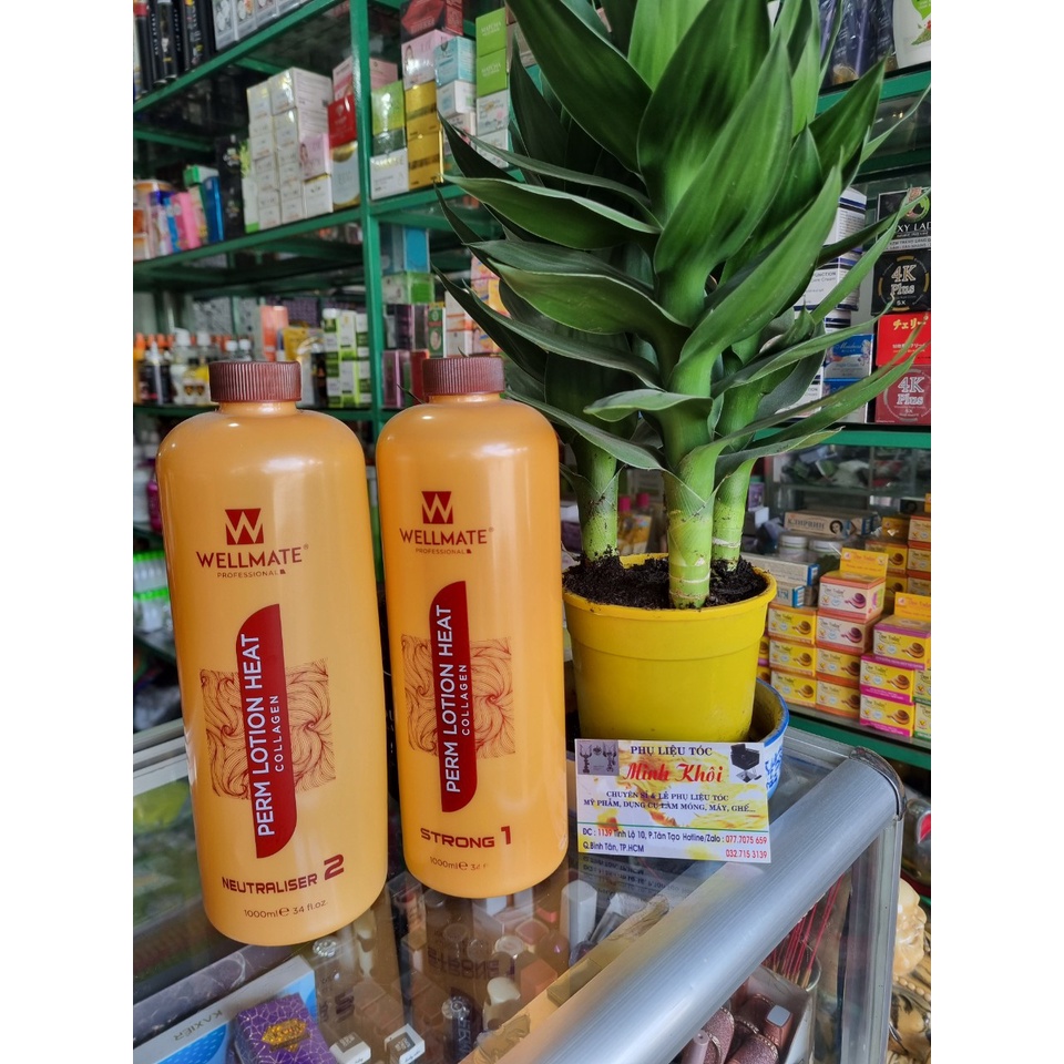 Thuốc uốn nóng hoa sứ - uốn setting Wellmate 1000ml x 2