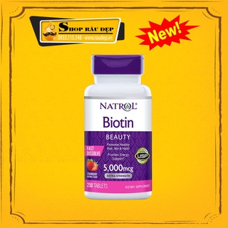 Biotin Natrol hỗ trợ ngăn ngừa rụng tóc và mọc tóc của Mỹ