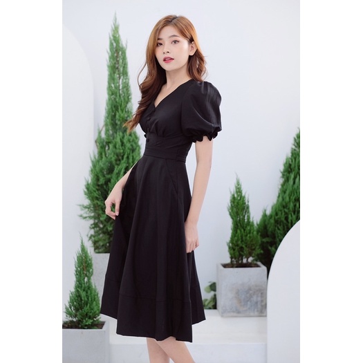 Đầm cổ tim dài " Cherry Dress"  Elly clothing