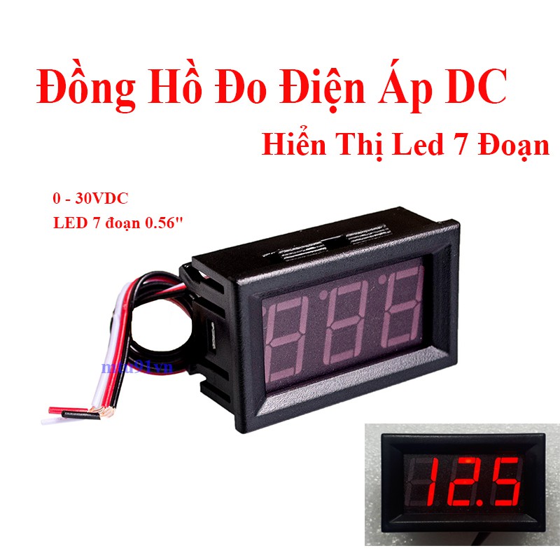 Đồng Hồ Led Báo vôn DC, Đo Điện Áp Một Chiều (Đo Volt DC) 0.56 inch